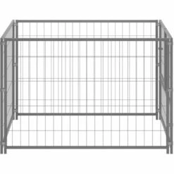 Chenil Argenté 100x100x70 Cm Acier VidaXL -Niche, chenil, enclos et parc pour chien Soldes 2022 47154528 3