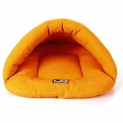 Noble Niche Pour Chien De Taille Moyenne Et Petite Et Chat, Lit Pour Chiens Et Chats En Polaire Souple, Sac De Couchage Pour Animaux, Chaud Et Confortable Pour Intérieur Et Voyage (Orange, XS)，Irisfr