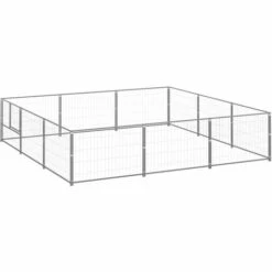 Chenil Argenté 9 M² Acier VidaXL