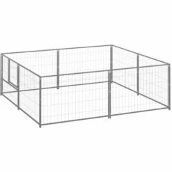 Chenil Argenté 4 M² Acier VidaXL