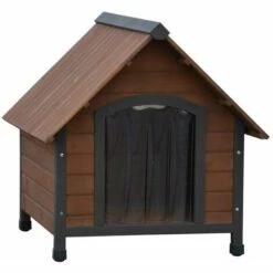 @Pet Niche Pour Chiens Avec Rabats En Plastique Marron 76x76x72 Cm - Brun