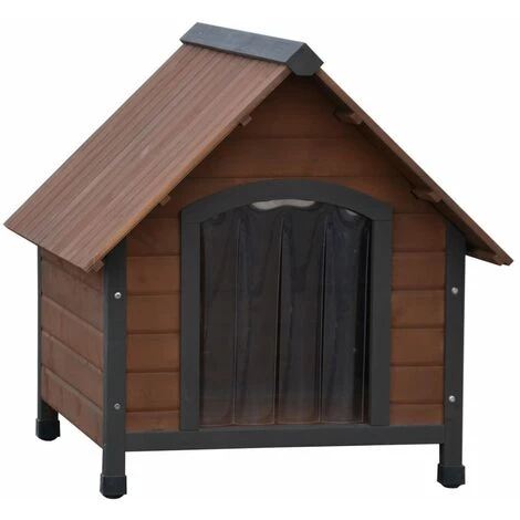 @Pet Niche Pour Chiens Avec Rabats En Plastique Marron 76x76x72 Cm - Brun 1 @Pet Niche Pour Chiens Avec Rabats En Plastique Marron 76x76x72 Cm - Brun