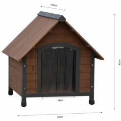@Pet Niche Pour Chiens Avec Rabats En Plastique Marron 102x82x87 Cm - Brun -Niche, chenil, enclos et parc pour chien Soldes 2022 49285434 3