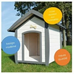 BB-LOISIRAM Niche Chien En Bois Moderne De Haute Qualite BELLA 221 Taille M 78 X 87 X 82 Cm -Niche, chenil, enclos et parc pour chien Soldes 2022 49700298 3