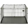 Iris Ohyama, Parc Pour Animaux De Compagnie Cage Sur Roues Avec Arrêt De Roulette Et Toit Dédié Pour Chats Et Chiens - Wire Pet Play Cage STS-1200T, Marron