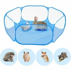 Stylo Jeu Pliable Portable Petits Animaux Avec Sac Rangement,Respirante Tente Cage Clôture D'exercice Pour Animaux Cochon D'Inde,Lapins,Hamster,Chinchillas,hérissons,Chats（bleue）, Fontainebleau
