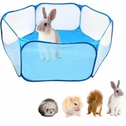 TANABATA Parc à Animaux Pliable Parc à Chiots. Parc Enclos Pour Chien Interieur Extérieur Tente Pour Animaux De Compagnie. Imperméable Et Respirant. Pour Chats Lapins Hamsters Chinchillas Hérisson (Bleu01)
