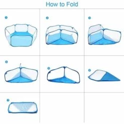 TANABATA Parc à Animaux Pliable Parc à Chiots. Parc Enclos Pour Chien Interieur Extérieur Tente Pour Animaux De Compagnie. Imperméable Et Respirant. Pour Chats Lapins Hamsters Chinchillas Hérisson (Bleu01) -Niche, chenil, enclos et parc pour chien Soldes 2022 51265990 5