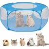TANABATA Parc à Animaux Pliable Parc à Chiots. Parc Enclos Pour Chien Interieur Extérieur Tente Pour Animaux De Compagnie. Imperméable Et Respirant. Pour Chats Lapins Hamsters Chinchillas Hérisson (Bleu)