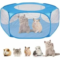 Niche, chenil, enclos et parc pour chien Soldes 2022 22 TANABATA Parc à Animaux Pliable Parc à Chiots. Parc Enclos Pour Chien Interieur Extérieur Tente Pour Animaux De Compagnie. Imperméable Et Respirant. Pour Chats Lapins Hamsters Chinchillas Hérisson (Bleu)