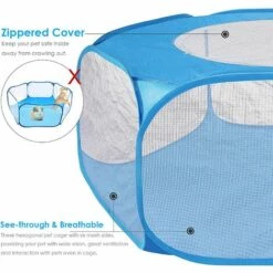 TANABATA Parc à Animaux Pliable Parc à Chiots. Parc Enclos Pour Chien Interieur Extérieur Tente Pour Animaux De Compagnie. Imperméable Et Respirant. Pour Chats Lapins Hamsters Chinchillas Hérisson (Bleu) 7 TANABATA Parc à Animaux Pliable Parc à Chiots. Parc Enclos Pour Chien Interieur Extérieur Tente Pour Animaux De Compagnie. Imperméable Et Respirant. Pour Chats Lapins Hamsters Chinchillas Hérisson (Bleu) -Niche, chenil, enclos et parc pour chien Soldes 2022 51266012 3