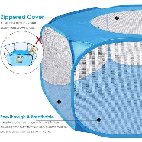 TANABATA Parc à Animaux Pliable Parc à Chiots. Parc Enclos Pour Chien Interieur Extérieur Tente Pour Animaux De Compagnie. Imperméable Et Respirant. Pour Chats Lapins Hamsters Chinchillas Hérisson (Bleu) 3 TANABATA Parc à Animaux Pliable Parc à Chiots. Parc Enclos Pour Chien Interieur Extérieur Tente Pour Animaux De Compagnie. Imperméable Et Respirant. Pour Chats Lapins Hamsters Chinchillas Hérisson (Bleu) – Image 3