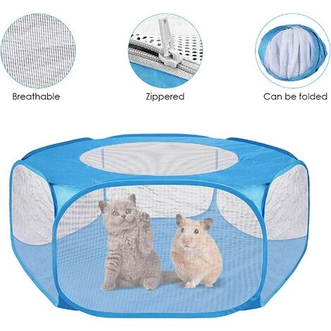 TANABATA Parc à Animaux Pliable Parc à Chiots. Parc Enclos Pour Chien Interieur Extérieur Tente Pour Animaux De Compagnie. Imperméable Et Respirant. Pour Chats Lapins Hamsters Chinchillas Hérisson (Bleu) 4 TANABATA Parc à Animaux Pliable Parc à Chiots. Parc Enclos Pour Chien Interieur Extérieur Tente Pour Animaux De Compagnie. Imperméable Et Respirant. Pour Chats Lapins Hamsters Chinchillas Hérisson (Bleu) – Image 4