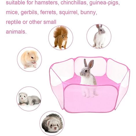 TANABATA Parc à Animaux Pliable Parc à Chiots. Parc Enclos Pour Chien Interieur Extérieur Tente Pour Animaux De Compagnie. Imperméable Et Respirant. Pour Chats Lapins Hamsters Chinchillas Hérisson (Rose) 2 TANABATA Parc à Animaux Pliable Parc à Chiots. Parc Enclos Pour Chien Interieur Extérieur Tente Pour Animaux De Compagnie. Imperméable Et Respirant. Pour Chats Lapins Hamsters Chinchillas Hérisson (Rose) – Image 2