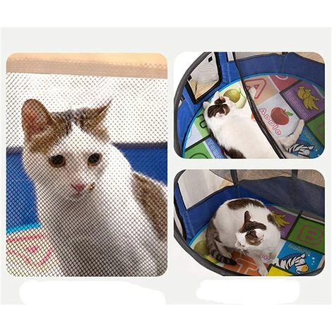 TANABATA Clôture Ronde Intérieure/extérieure Pour Parc Animalier Portable Pliable (Blue-s) 4 TANABATA Clôture Ronde Intérieure/extérieure Pour Parc Animalier Portable Pliable (Blue-s) – Image 4