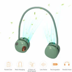 LIFCAUSAL Ventilateur De Cou Portable à Suspendre Avec Tuyau Flexible Ventilateur Sans Lame Mains Libres Taille De Poche 1800 MAh Ventilateur Portable Rechargeable Mini Ventilateur De Refroidissement Réglable à 4 Vitesses Pour La Maison, Le Bureau, Les Sports, L'ex -Niche, chenil, enclos et parc pour chien Soldes 2022 51373382 4