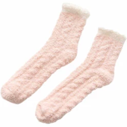 Niche, chenil, enclos et parc pour chien Soldes 2022 4 LIFCAUSAL Chaussettes De Couchage En Molleton De Corail De Couleur Unie D'automne Et D'hiver Chaussettes Chaudes épaississantes Rose Clair