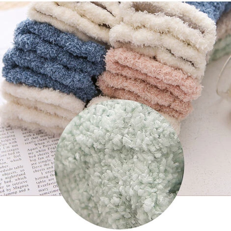 LIFCAUSAL Chaussettes De Couchage En Molleton De Corail De Couleur Unie D'automne Et D'hiver Chaussettes Chaudes épaississantes Rose Clair 4 LIFCAUSAL Chaussettes De Couchage En Molleton De Corail De Couleur Unie D'automne Et D'hiver Chaussettes Chaudes épaississantes Rose Clair – Image 4