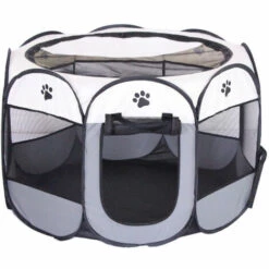 ZHUOXUAN Clôture Pliante Oxford Grande Clôture Pour Animaux De Compagnie-91X91X58CM-beige