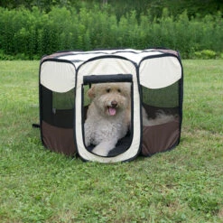 HALOYO Enclos Pliable Pour Chient Parc à Chiots Chiens,46''Enclos Pliable Pour Animaux