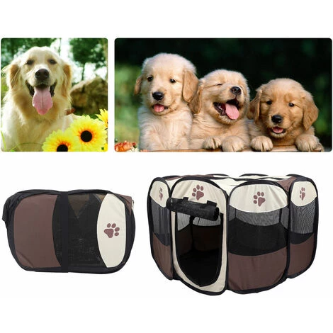 HALOYO Enclos Pliable Pour Chient Parc à Chiots Chiens,46''Enclos Pliable Pour Animaux 3 HALOYO Enclos Pliable Pour Chient Parc à Chiots Chiens,46''Enclos Pliable Pour Animaux – Image 3