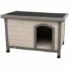 Niche En Bois Classic Toit Plat S-M, 85 X 58 X 60 Cm, Grise Pour Chiens - Animallparadise - Gris