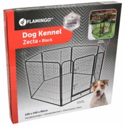 Enclos Zecta 150 X 140 X 80 Cm Parc Pour Chien Couleur Noir - Flamingo Pet Products - Noir -Niche, chenil, enclos et parc pour chien Soldes 2022 51741613 4