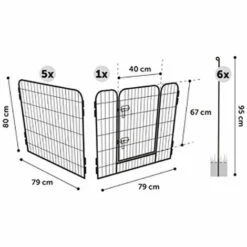 Enclos Zecta 150 X 140 X 80 Cm Parc Pour Chien Couleur Noir - Flamingo Pet Products - Noir -Niche, chenil, enclos et parc pour chien Soldes 2022 51741613 5