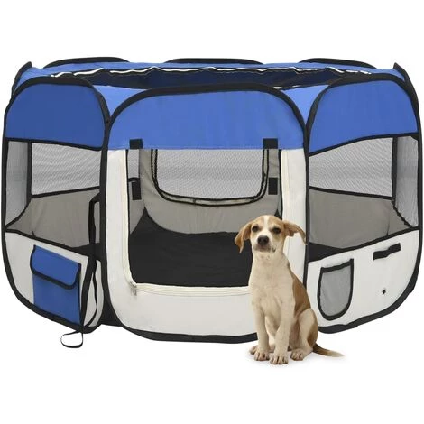 YOUTHUP Parc Pliable Pour Chien Avec Sac De Transport Bleu 110x110x58cm - Bleu 1 YOUTHUP Parc Pliable Pour Chien Avec Sac De Transport Bleu 110x110x58cm - Bleu