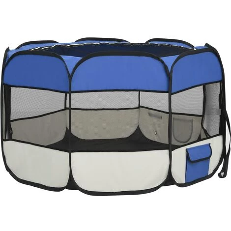 YOUTHUP Parc Pliable Pour Chien Avec Sac De Transport Bleu 110x110x58cm - Bleu 4 YOUTHUP Parc Pliable Pour Chien Avec Sac De Transport Bleu 110x110x58cm - Bleu – Image 4