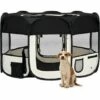 YOUTHUP Parc Pliable Pour Chien Avec Sac De Transport Noir 125x125x61cm - Noir