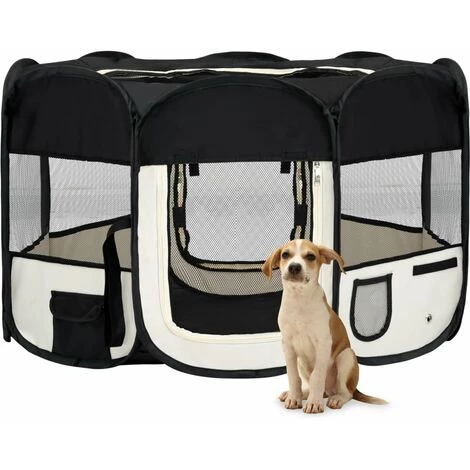 YOUTHUP Parc Pliable Pour Chien Avec Sac De Transport Noir 125x125x61cm - Noir 1 YOUTHUP Parc Pliable Pour Chien Avec Sac De Transport Noir 125x125x61cm - Noir