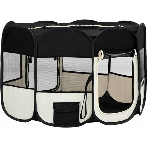 YOUTHUP Parc Pliable Pour Chien Avec Sac De Transport Noir 125x125x61cm - Noir 3 YOUTHUP Parc Pliable Pour Chien Avec Sac De Transport Noir 125x125x61cm - Noir – Image 3