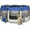 YOUTHUP Parc Pliable Pour Chien Avec Sac De Transport Bleu 125x125x61cm - Bleu