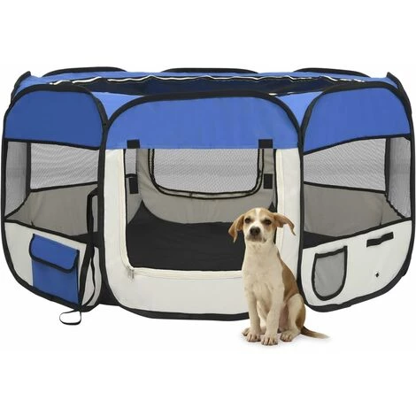 YOUTHUP Parc Pliable Pour Chien Avec Sac De Transport Bleu 125x125x61cm - Bleu 1 YOUTHUP Parc Pliable Pour Chien Avec Sac De Transport Bleu 125x125x61cm - Bleu