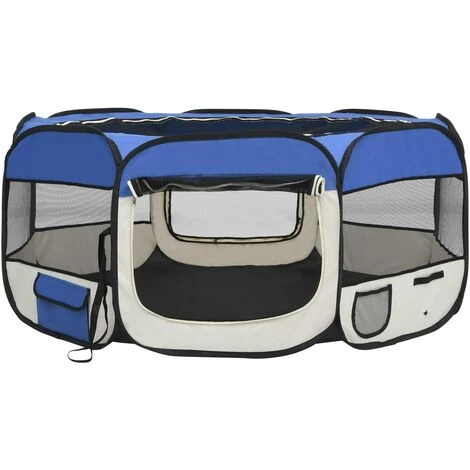 YOUTHUP Parc Pliable Pour Chien Avec Sac De Transport Bleu 145x145x61cm - Bleu 3 YOUTHUP Parc Pliable Pour Chien Avec Sac De Transport Bleu 145x145x61cm - Bleu – Image 3
