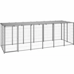 YOUTHUP Chenil Argenté 330x110x110 Cm Acier - Argent