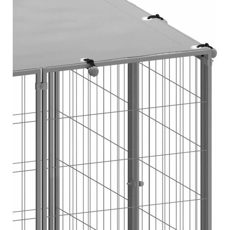 YOUTHUP Chenil Argenté 330x110x110 Cm Acier - Argent 5 YOUTHUP Chenil Argenté 330x110x110 Cm Acier - Argent – Image 5