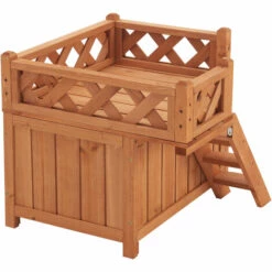 Maison Pour Chat Pürstein à Deux Niveaux En Sapin 45,7 X 50,8 X 50,3 Cm [en.casa] -Niche, chenil, enclos et parc pour chien Soldes 2022 51903981 5