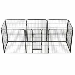 Topdeal Parc Pour Chiens 8 Panneaux Acier 80 X 100 Cm Noir