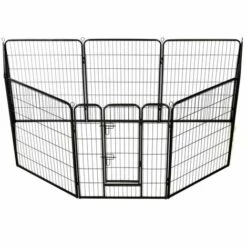 Topdeal Parc Pour Chiens 8 Panneaux Acier 80 X 100 Cm Noir -Niche, chenil, enclos et parc pour chien Soldes 2022 52082981 3