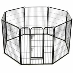 Topdeal Parc Pour Chiens 8 Panneaux Acier 80 X 100 Cm Noir -Niche, chenil, enclos et parc pour chien Soldes 2022 52082981 5