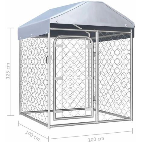 Topdeal Chenil Extérieur Avec Toit 100 X 100 X 125 Cm 5 Topdeal Chenil Extérieur Avec Toit 100 X 100 X 125 Cm – Image 5