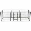 Topdeal Parc Pour Chiens 8 Panneaux Acier 80 X 80 Cm Noir VDFF07128_FR