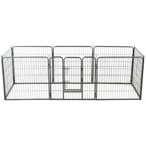 Topdeal Parc Pour Chiens 8 Panneaux Acier 80 X 80 Cm Noir VDFF07128_FR 1 Topdeal Parc Pour Chiens 8 Panneaux Acier 80 X 80 Cm Noir VDFF07128_FR