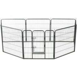 Topdeal Parc Pour Chiens 8 Panneaux Acier 80 X 80 Cm Noir VDFF07128_FR 7 Topdeal Parc Pour Chiens 8 Panneaux Acier 80 X 80 Cm Noir VDFF07128_FR -Niche, chenil, enclos et parc pour chien Soldes 2022 52094243 3
