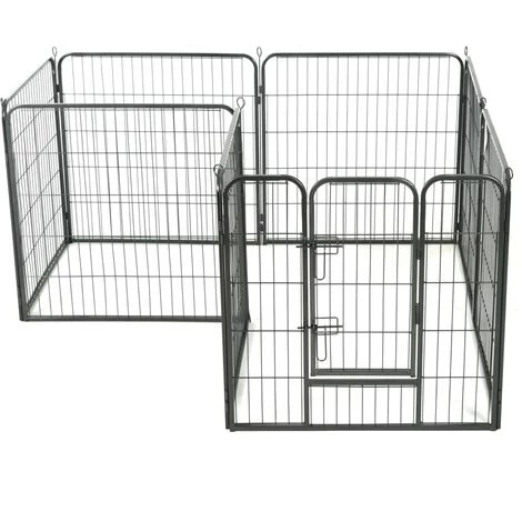Topdeal Parc Pour Chiens 8 Panneaux Acier 80 X 80 Cm Noir VDFF07128_FR 4 Topdeal Parc Pour Chiens 8 Panneaux Acier 80 X 80 Cm Noir VDFF07128_FR – Image 4