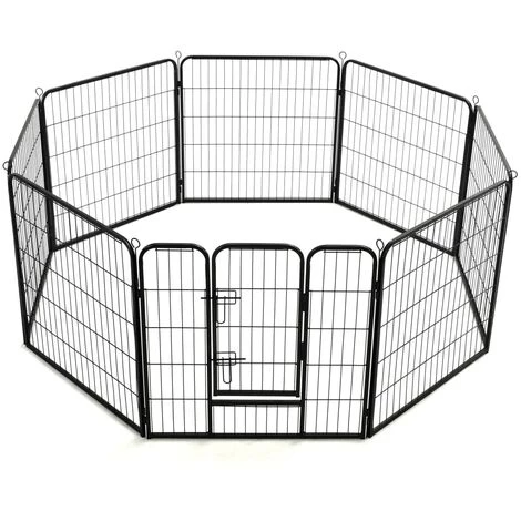 Topdeal Parc Pour Chiens 8 Panneaux Acier 80 X 80 Cm Noir VDFF07128_FR 5 Topdeal Parc Pour Chiens 8 Panneaux Acier 80 X 80 Cm Noir VDFF07128_FR – Image 5