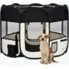 Topdeal Parc Pour Chiens Pliable Avec Sac De Transport Noir 90x90x58 Cm FF171005_FR
