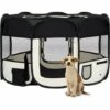 Topdeal Parc Pliable Pour Chien Avec Sac De Transport Noir 125x125x61cm FF171007_FR